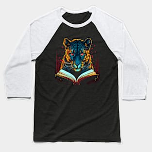 Leopard Reads Book Baseball T-Shirt